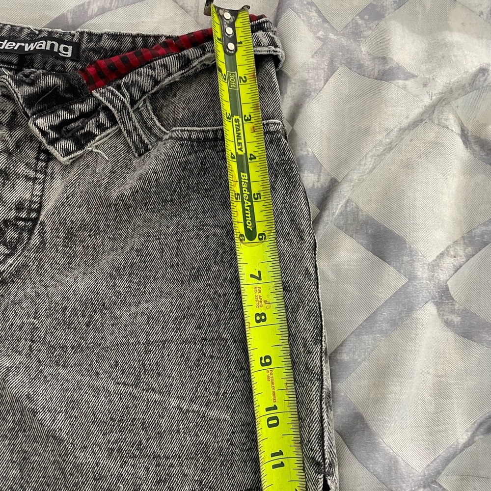 Alexander Wang Boxer Bite Flip denim frayed short Grey  size 27 - Picture 3 of 5